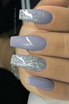 Grey Acrylic Nails, Grey Nails, Pedi Ideas, Mauve Nails, Nails Nailpolish, Silver Nail, Fall Acrylic Nails, Gray Nails