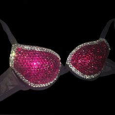 Welcome, Gorgeous Sparkly Crystal Rhinestone Bra! Made To Last Permanent Design Can Be Worn Many Times With All Different Outfits For Dancers Or Costumes! Looks Fab Underneath A Sheer Top Or Dress! Colours;Fuchsia Pink & Crystal Diamond Design; Solid Colour With Trim To Make Colour Changes;Add To Bundle Comment Or Send A Message, Style; Standard Padded Cups If You Would Like Extra Padding Or Natural Boost (No Padding) Or Don’t See Your Size Available Please Add To Bundle To Discuss Comment Or Se Rhinestone Bra Diy, Bedazzled Bra, Bling Bra, Costume Bra, Diy Bra, Rhinestone Bra, Designer Bra, Pink Glam, Glamorous Hair