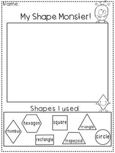 the shape robot worksheet for students to practice shapes and numbers in their classroom