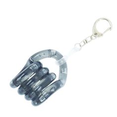 a keychain shaped like a hand with four fingers on it's end