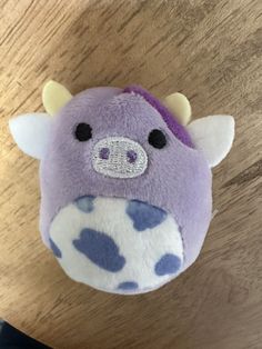 Bubba The Cow Squishville 2” by Squishmallow Purple Spotted Cow Mini Plush Preowned Spotted Cow, Purple Cow, The Cow, Cow, Toys, Purple, Animals