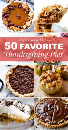 50 favorite thanksgiving pies with text overlay