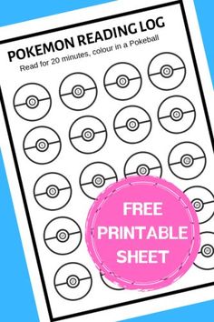 a printable pokemon reading log with the text free printable shelve on it