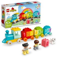 the lego duplo train is in its box and it's ready to be played