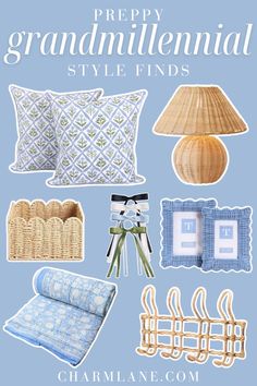 These preppy Amazon finds have a pop of grandmillennial style. Ranging from preppy Amazon room decor to a few preppy fashion style finds. Read the full post on CharmLane.com Preppy Bedding, Preppy Casual, Block Print Quilt, Block Printed Pillows, Amazon Beauty Products, Granny Chic, Chinoiserie Wallpaper