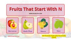 fruits that start with n in english