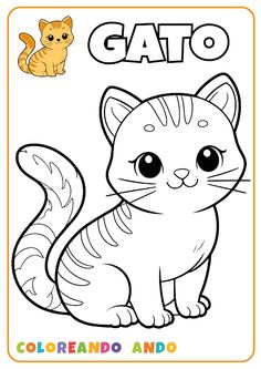 a coloring page with a cat and a kitten