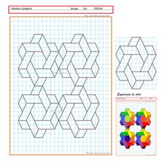 an image of two different shapes on graph paper with the same pattern as shown below