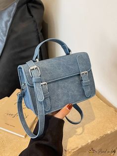 Color: Blue Blue Satchel Shoulder Bag With Adjustable Handle, Blue Rectangular Flap Bag, Blue Rectangular Satchel With Detachable Handle, School Satchel With Top Carry Handle, Blue Satchel With Adjustable Handle For Daily Use, Blue Handheld Satchel With Adjustable Handle, Blue Rectangular Bag With Adjustable Handle, Blue School Shoulder Bag With Top Carry Handle, Blue Satchel Bag With Adjustable Handle