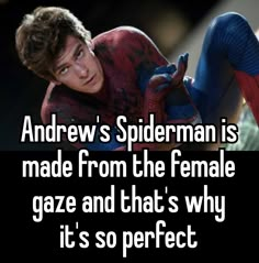 spiderman is made from the female gaze and that's why it's so perfect