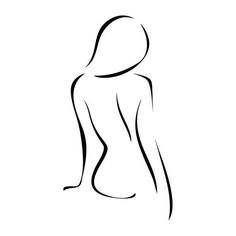 the silhouette of a woman's body on a white background