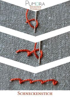 an image of some red yarn on the floor with pins in it and text that says,