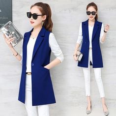 Suit Vest Women, Medical Shop, Long Jackets For Women, Sewing Blouses, Woman Vest