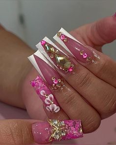 Icy Nails Acrylic, Hime Gyaru Nails, Name Nails, Nails Business, Freestyle Nails, Fye Nails, Braces Colors, Medium Nails, Square Nail Designs