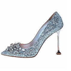 Categories :Women Est. Retail: $885 Category:Shoes Sub-Category:Heels Designer:Miu Miu Condition:Never Worn, With Tagmore Info Material:Glitter Colour:Silver Size:38 Eu Glitter Shoes Heels, Miu Miu Heels, Shoes Glitter, Pointy Pumps, Jeweled Heels, Black Peep Toe Heels, Embellished Heels, Miu Miu Shoes, Glitter Heels