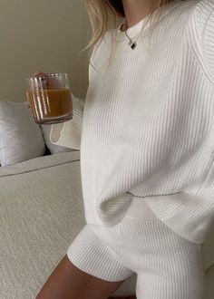 White Lounge Set, White Lounge, Lounge Outfit, Mia 3, Comfy Fashion, Home Outfit, Lounge Set, Knit Set