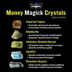 Looking beyond the usual suspects? These lesser-known crystals offer powerful, yet unique energies to enhance your money magick practice. Crystals For Luck And Abundance, Crystals To Attract Money, Crystal For Luck, Hoodoo Witch, Crystals For Abundance, Spiritual Crafts, Money Magick, Crystal Knowledge, Money Candle Spell