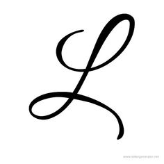 the letter l is made up of black ink and has an elegant design on it