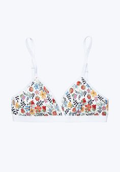 The Liberty Hepworth Triangle Bra in exclusive stretch Liberty Fabric is extremely soft yet supportive. The cotton/elastane blend stretches for a superior fit without underwire. The Hepworth fastens at back and has fully adjustable straps. Imported. This style runs small, consider sizing up. Cute Party Outfits, Sleepy Jones, Bra Outfit, Floral Fit, Nail Art Rhinestones, Pinterest Closet, Triangle Bra, Liberty Fabric, Summer Clothes