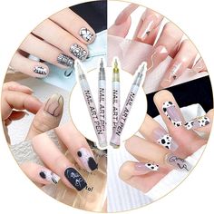 Lines Nail Art, Pen Graffiti, Nail Art Drawing, Graffiti Nails, Nail Polish Pens, Line Nail Art, Drawing Lines, Nail Acrylic, Manicure Gel