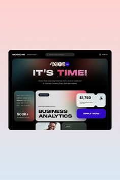 the landing page for an app that is designed to look like it's time