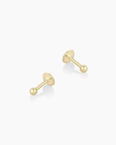 This pair of solid gold flatback earrings is crafted from solid gold, making it a timeless and luxurious addition to any jewelry collection. Perfect for stacking or to wear alone, these gold earrings provide long-lasting shine. The flat back allows for comfortable, 24/7 wear. Wear yours stacked with other diamond huggie hoop earrings and studs. Newport Flat Back Studs Earring, 14k Solid Gold, Women's by gorjana Flatback Earrings, Earrings Stacking, Flat Back Earrings, 14k Gold Necklace, Mix Style, Studs Earrings, Gold Necklaces, Gold Threads, Earring Sale