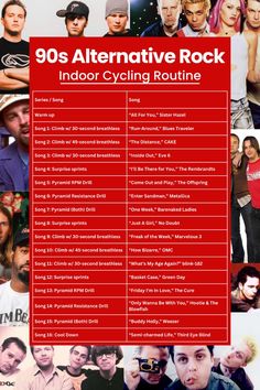 an advertisement for the 2009 alternative rock indoor cycling route, with images of men and women