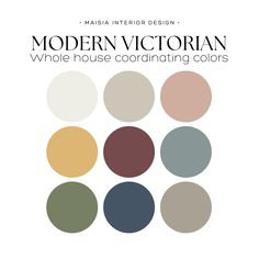 the modern victorian color scheme is shown in different shades