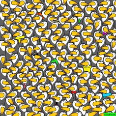 an image of a group of birds with different colors and sizes on them, all in the same pattern