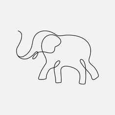 an elephant outline drawing on a white background