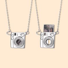 Personalized Mini Camera Locket Necklace with Photo Anniversary Birthday Gift for Women - CALLIE Unique Locket Necklace Silver, Unique Locket Necklace, 40th Anniversary Gifts, Grandmas Mothers Day Gifts, Engraved Locket, Leather Jewelry Box, Music Jewelry, Photo Necklace, Valentines Necklace