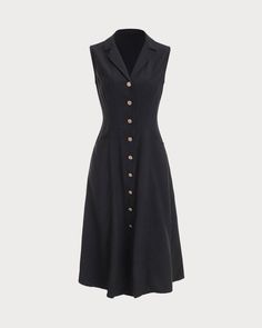 The Black V-Neck Tunic Midi Dress & Reviews - Black - Dresses | RIHOAS Tomboy Dresses, Midi Dress Outfit, Black Tunic Dress, Solid Midi Dress, Chique Outfit, Retro Clothing, Black Tunic, Lovely Clothes, Midi Shirt Dress