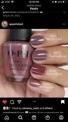 Opi Gel Nail Colors, Fall Pedicures, Nail Growth Tips, Opi Gel Nails, Nail Polish Colors Fall, Pretty Nail Colors