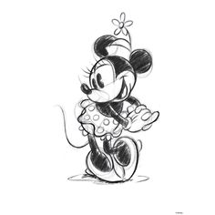 a pencil drawing of mickey mouse