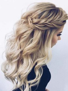 Grey Balayage, Glamorous Wedding Hair, Half Updo, Long Blonde, Half Up Half Down Hair