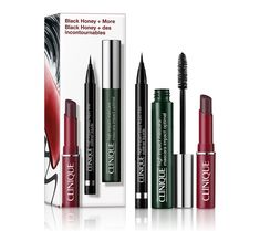 Pick up three daily makeup staples in this convenient Clinique set. Almost Lipstick in the cult-favorite Black Honey shade delivers sheer yet buildable color that's flattering-yet different-on everyone. High Impact Mascara kicks up the volume and length of each and every lash for lusher, plusher, bolder lashes. High Impact Easy Liquid Eyeliner is a mistake-proof pen for all the drama of a liquid eyeliner, without the drama of putting it on.  How do I use it: Apply lipstick directly to lips. Can Makeup Staples, Clinique Black Honey, Apply Lipstick, Mascara Brush, Black Honey, How To Apply Lipstick, Lower Lashes, Eyeliner Pen, Daily Makeup