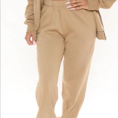 Fashion Nova Tan Sweatpants Size Small. Never Worn. Great Condition, Just Wrinkled & Bad Lighting. Tan Sweatpants, Beige High-waist Sweatpants For Loungewear, Fashion Nova Sweatpants, Fashion Nova Pants, Track Pants, Fashion Nova, Pant Jumpsuit, Sweatpants, Pants For Women