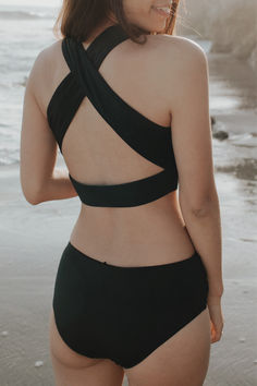 Pink Cove modest swimwear— Stylish Modest Swim Top | SADIE OPEN BACK TOP | Ultimate Beach Look