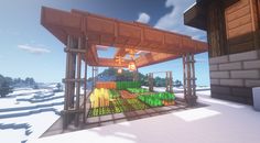 My tiny Winter Greenhouse : Minecraft Winter Greenhouse, Pergola, Outdoor Decor