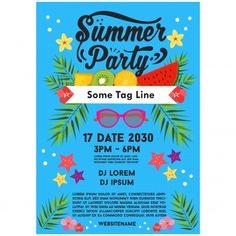 a flyer for a summer party