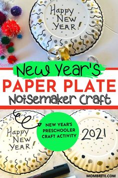 new year's paper plate no - sew craft for kids with the title