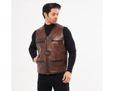 Mens Brown Leather Vest - 8 Pockets, Handmade Quality - Free Shipping - Unique Gift for Him - Stylish - Functional - Premium Craftsmanship Sheepskin Men's Vest Handcrafted brown lambskin vest with 8 pockets for style & function. Durable, timeless design. Shop now! 🌎 Worldwide Shipping 🚚 Orders shipped within 1-2 business days ⚡ Fast delivery: 3-5 days to most countries, up to 7 days depending on destination 📦 Track your order for peace of mind Elevate your style with this timeless and functio Brown Leather Vest, Dressy Attire, Vest For Men, Unique Gifts For Him, Mens Vests, Orders Shipped, Vest Outfits, Leather Pieces, Leather Cleaning