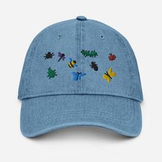 Enjoy free shipping to the US when you spend $35+ at my shop. Doodle Bug Embroidered hat, if you like to play with insects, bugs and little animals, then you'll love to wear this hat design !  Complement your everyday wardrobe with this pigment-dyed denim hat! Made out of 100% cotton, the 6-panel cap offers a light feel, while the adjustable strap ensures a solid and comfortable fit. * 100% cotton * 6-panel unstructured cap with a low profile * Soft crown *  6 sewn eyelets  * 4 rows of visible s Doodle Bug, Dyed Denim, Bucket Hat Design, Little Animals, 6 Panel Cap, Embroidered Hat, Hat Design, Denim Hat, Aesthetic Shoes