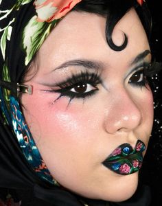 Cenobite Makeup, Polka Dot Makeup Look, High Glam Makeup, Mexican Makeup, Drag Makeup, Horror Makeup, Unique Makeup