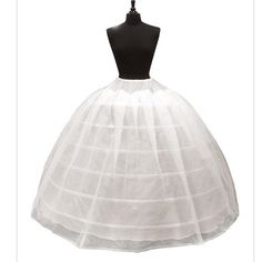 Crinoline/Petticoat, 6 Wire Rings Skirt With Pull String Belt And Two Layers Of Tulle, Taffeta Under Tulle. Only Worn Once. Excellent Condition, Top Quality. Hoop Petticoat, Heavy Dresses, Wire Rings, Quinceanera Dresses, Petticoat, Cute Dresses, Color White, Skirt, Dresses