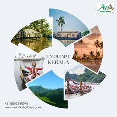 an advertisement for the travel company explore kerala, which is located in india