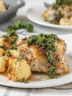 Baked Cajun Chicken Thighs - Entirely Elizabeth Cajun Chicken Thighs, Baked Cajun Chicken, Chicken Thighs Dinner, Homemade Cajun Seasoning, Chimichurri Recipe, Easy Chicken Dinner Recipes, Cajun Chicken, Smashed Potatoes, Cheap Dinners