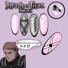 Attack On Titan Nails, Future Nails, Dope Nail Designs, Dope Nails, Anime Inspired, Nail Design, Nail Ideas