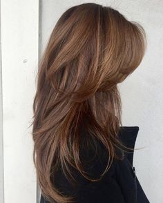 Rambut Brunette, Long Layered Hair, Haircuts For Long Hair, Long Hair Cuts, Layered Haircuts, Layered Hair, Hair Looks