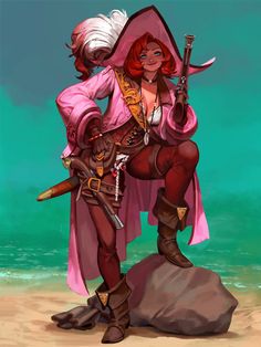 Pirate Oc Design, Cowboy Dnd Character, D&d Pirate, Pirate Captain Character Design, Dnd Sailor, Pirate Dnd Character, Fantasy Pirate Art, Pirate Oc Art, Dnd Pirate Character Design